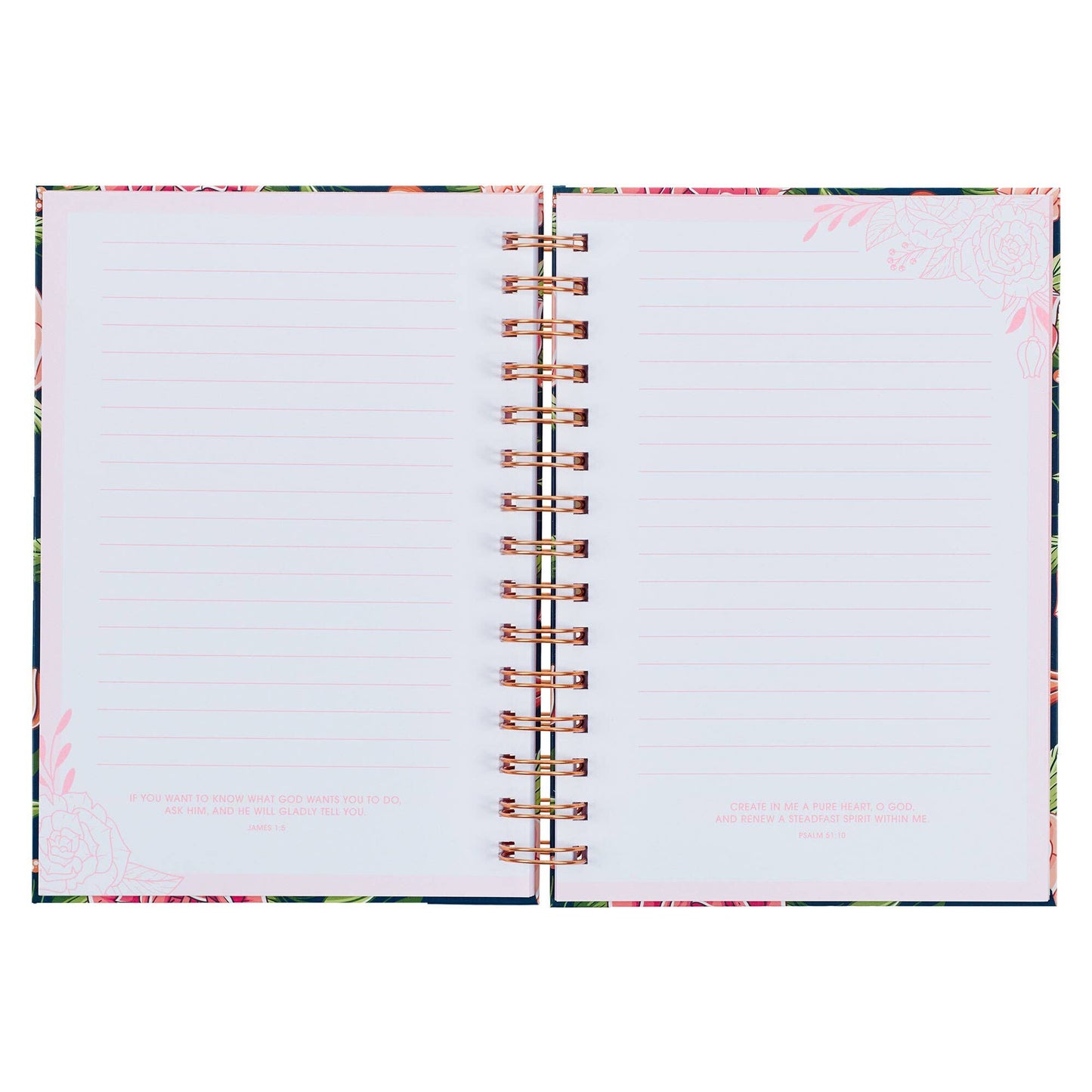 Journal Wirebound Navy Floral Strength & Dignity Prov. 31:25