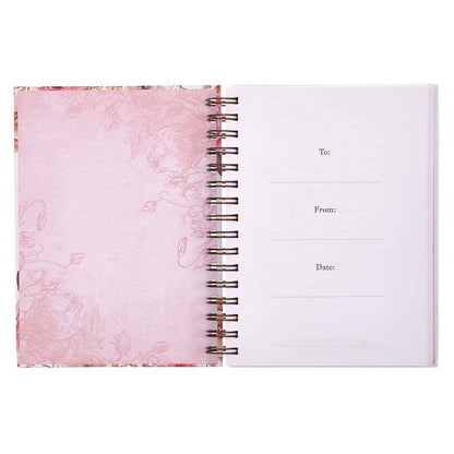Journal Wirebound w/Elastic Pink Floral All Things Mat 19:26