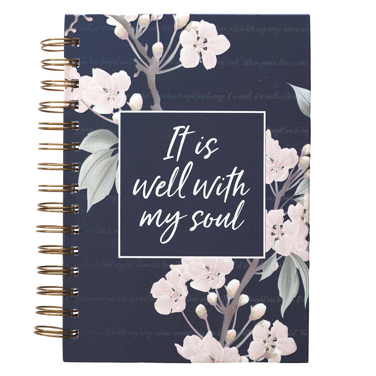 Journal Wirebound Large Navy It Is Well With My Soul