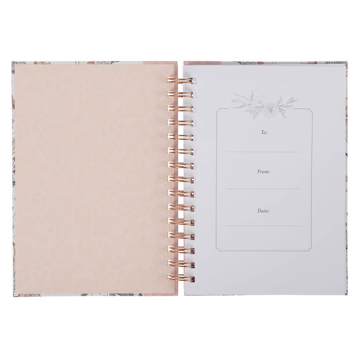 Journal Wirebound Pink Blue Floral Be Still Ps. 46:10