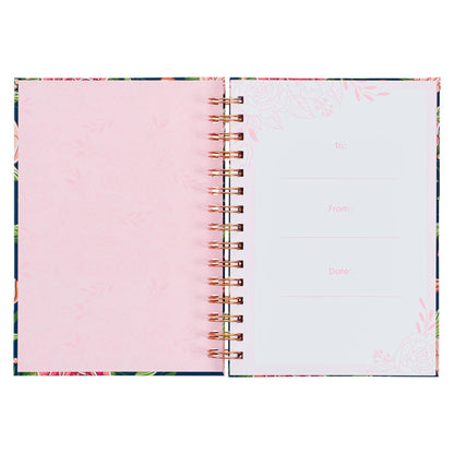 Journal Wirebound Navy Floral Strength & Dignity Prov. 31:25