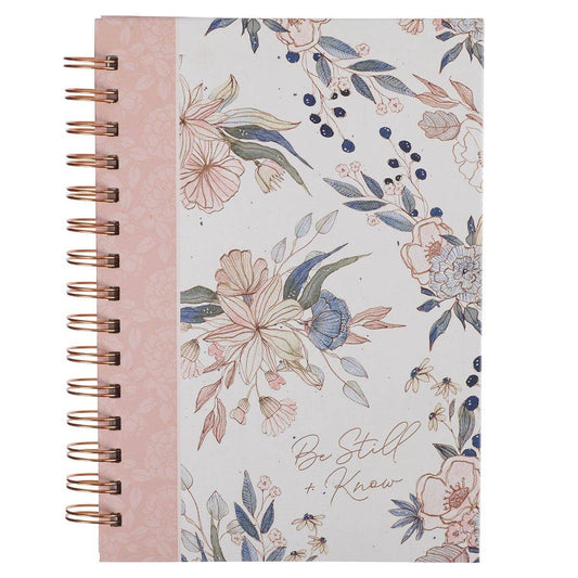 Journal Wirebound Pink Blue Floral Be Still Ps. 46:10