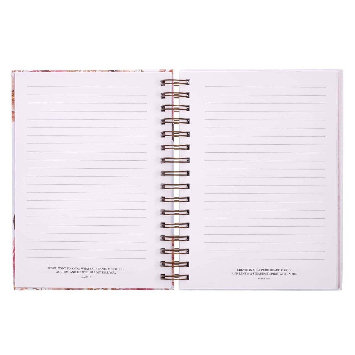 Journal Wirebound w/Elastic Pink Floral All Things Mat 19:26