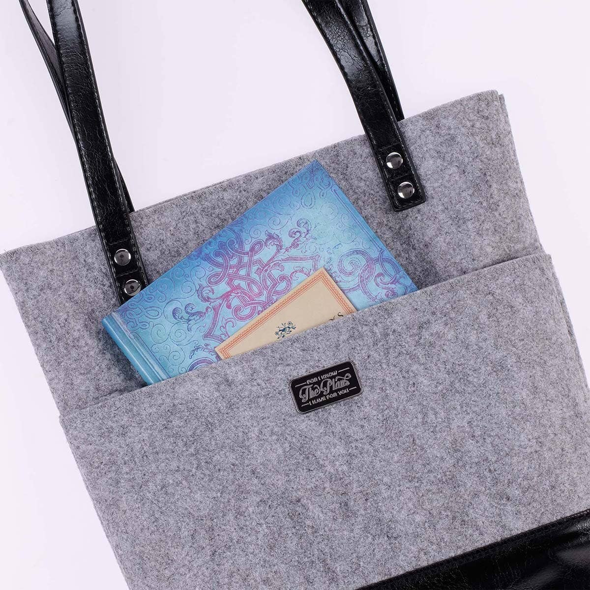 Bible Tote Gray/Black The Plans Badge Jer. 29:11