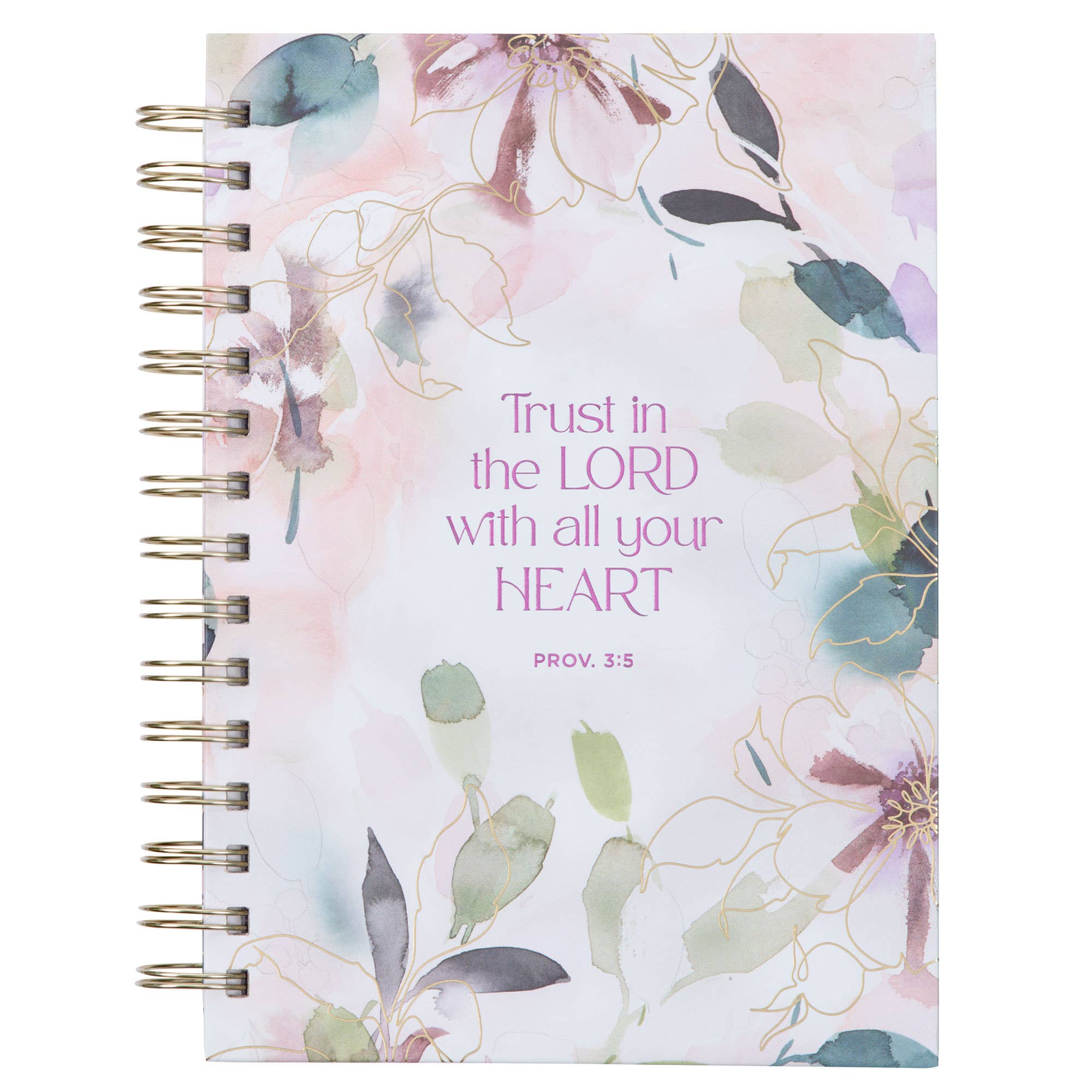 Journal Wirebound Purple Floral Trust in the Lord Prov. 3:5